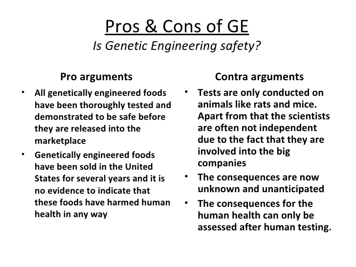 Pros And Cons Of Genetic Engineering
